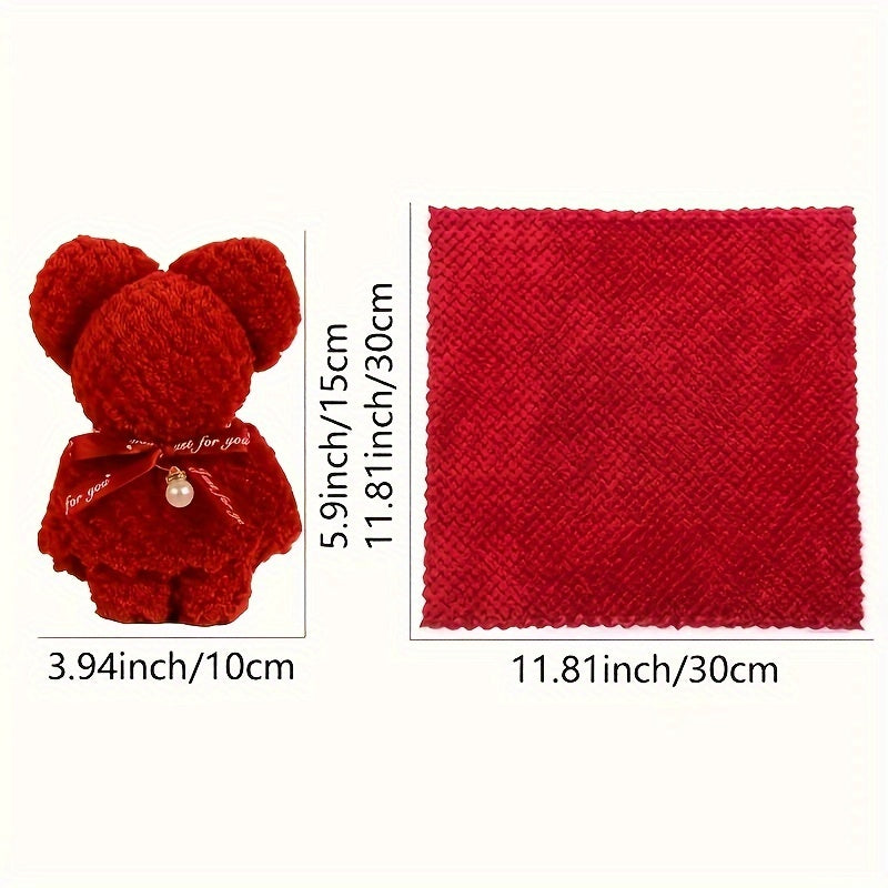 20pcs Cute Bear Towel Gift Set with Transparent Bags - Perfect for Weddings, Birthdays, Mother's Day & Christmas Party Favors