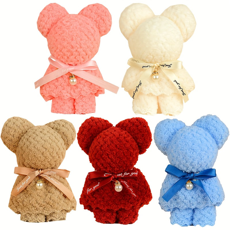 20pcs Cute Bear Towel Gift Set with Transparent Bags - Perfect for Weddings, Birthdays, Mother's Day & Christmas Party Favors