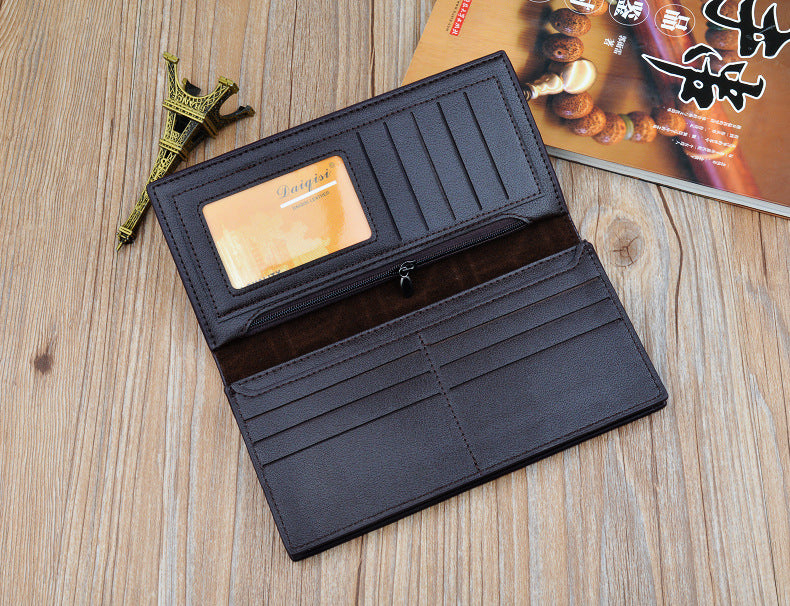 High Capacity Long Men Wallet Luxury PU Leather Coin Purses Male Clutch Multi-Card ID Credit Bank Card Holder Vertical Wallets