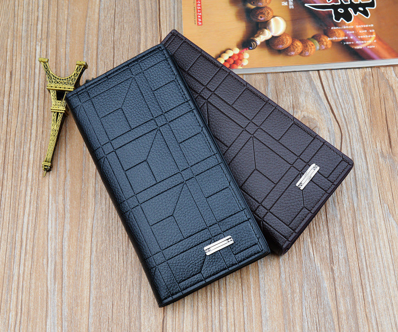 High Capacity Long Men Wallet Luxury PU Leather Coin Purses Male Clutch Multi-Card ID Credit Bank Card Holder Vertical Wallets