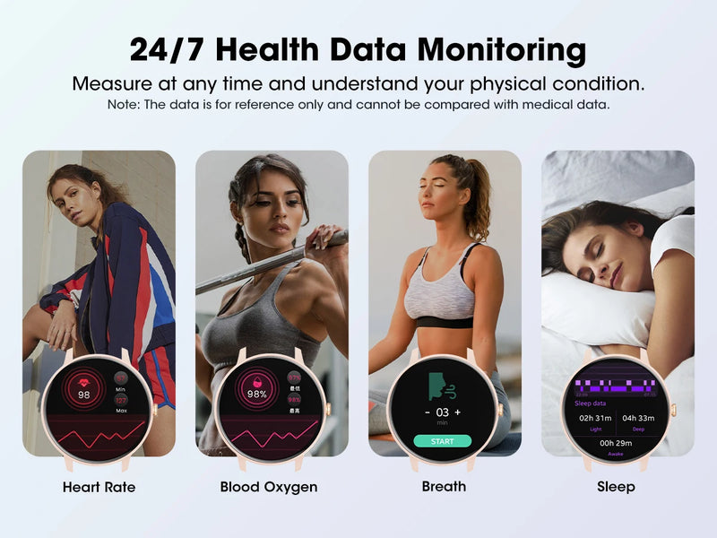 Reloj inteligente Karchilor 2024 para mujer, con llamadas por Bluetooth, pantalla táctil de 1,39 pulgadas, para hombre, control de la salud, IP67, resistente al agua y a la actividad física