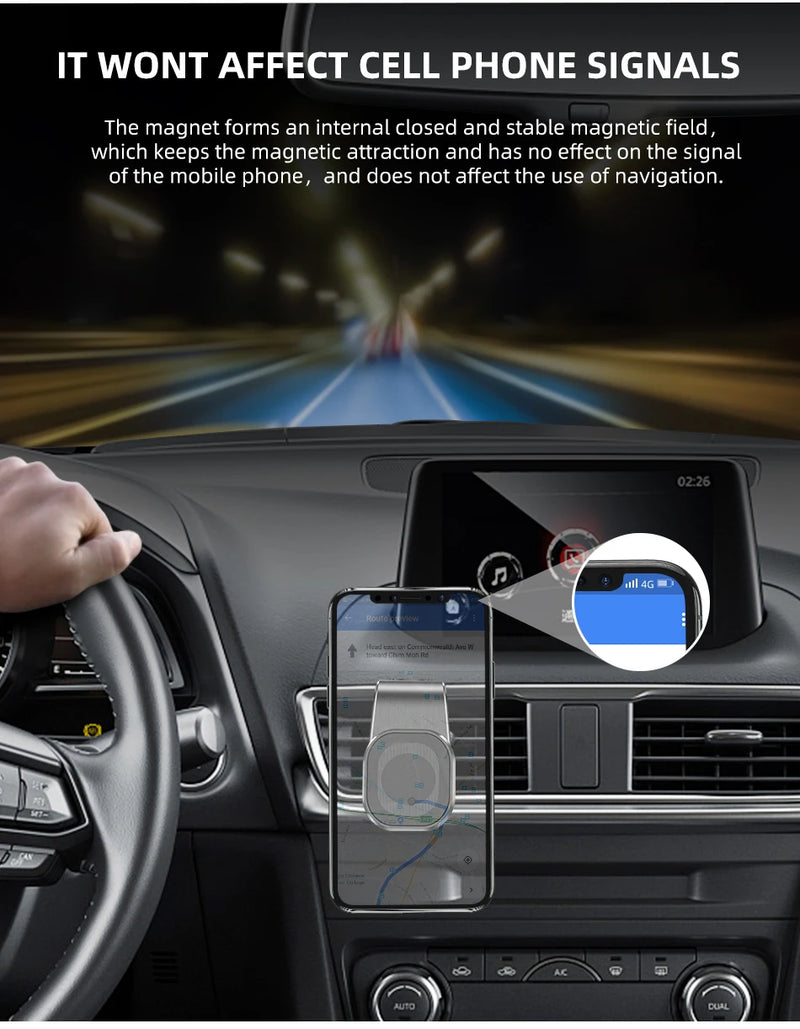 Soporte magnético para teléfono de coche con ventilación de aire giratoria de 360 ​​grados, soporte universal de metal para teléfono móvil Xiaomi Samsung, soporte de GPS para coche