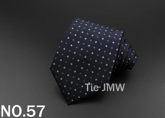 New Men's Tie Classic Solid Color Stripe Flower Floral 8cm Jacquard Necktie Accessories Daily Wear Cravat Wedding Party Gift