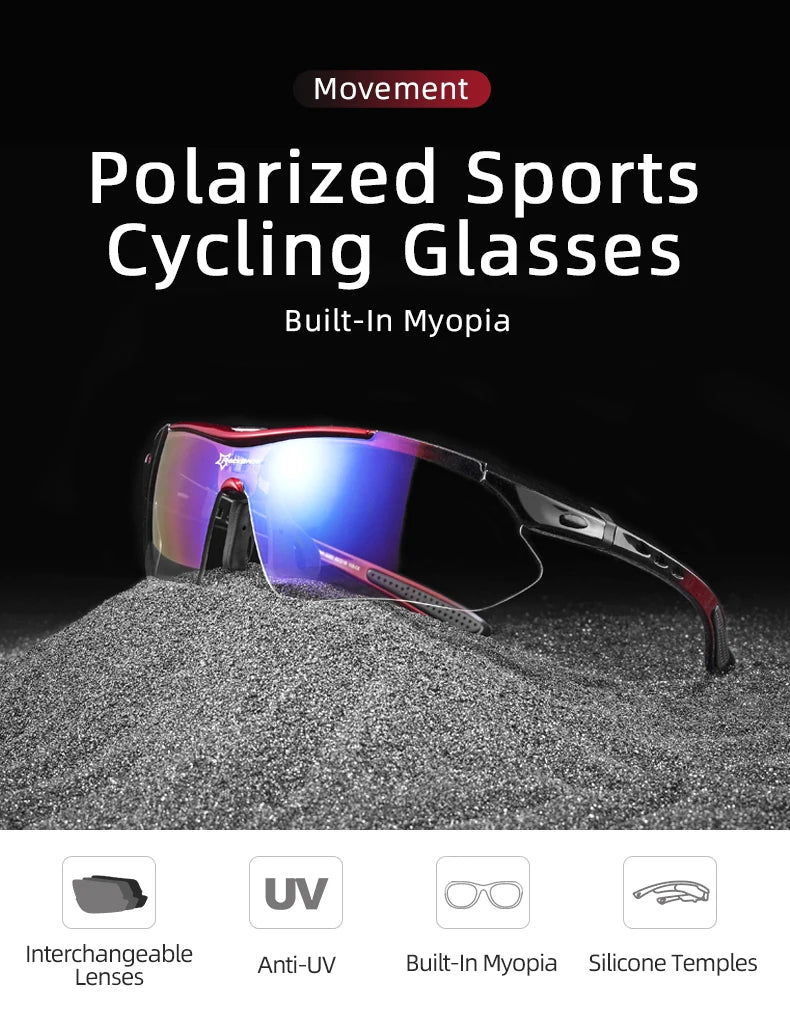 Gafas de ciclismo polarizadas ROCKBROS, gafas fotocromáticas para deportes al aire libre, gafas de ciclismo MTB, gafas de PC, lentes 5/3, accesorio para bicicleta