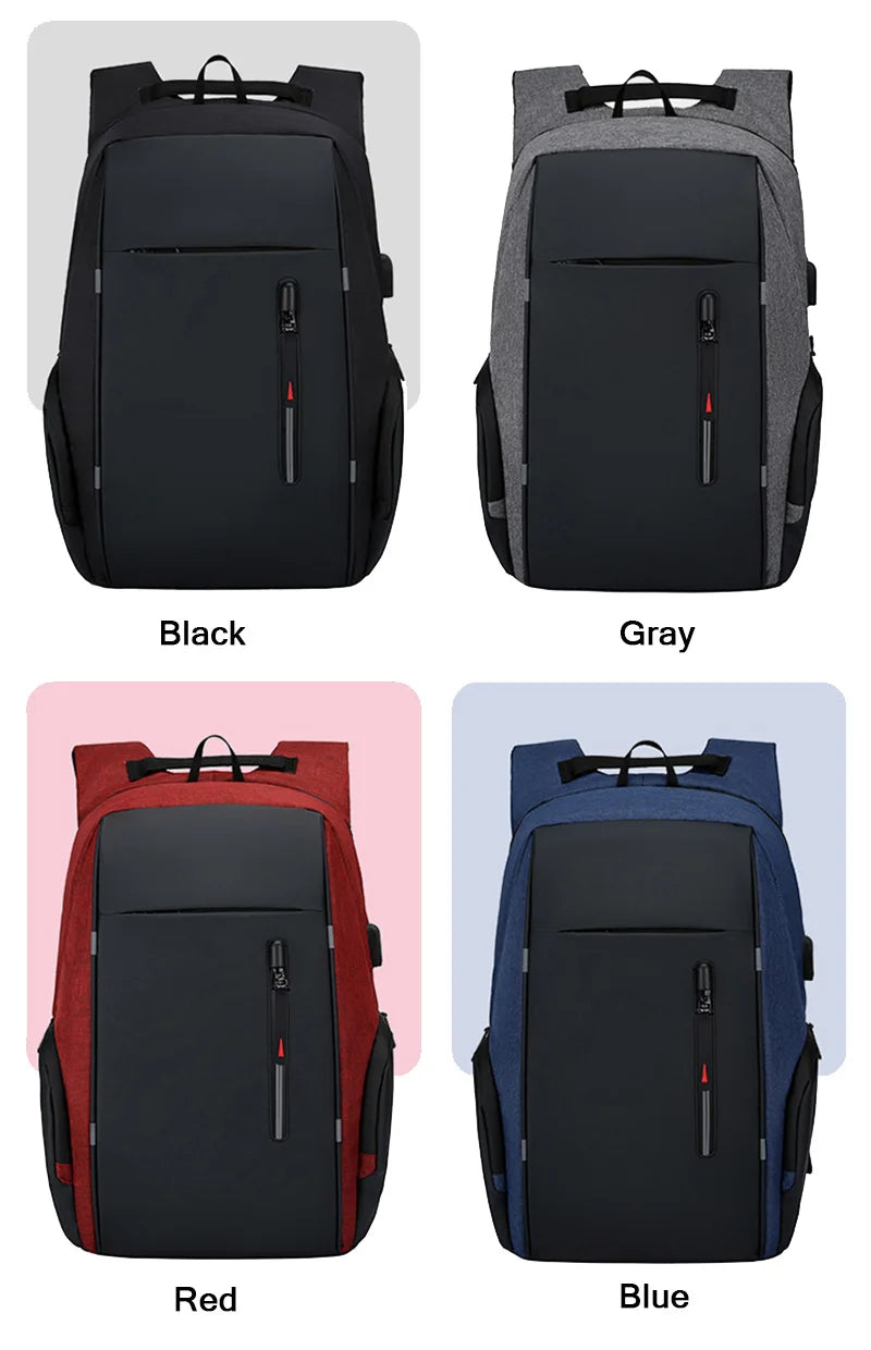 Mochila para hombre con carga USB, impermeable, para ordenador portátil de 15,6 pulgadas, informal, Oxford, para negocios, para ordenador portátil