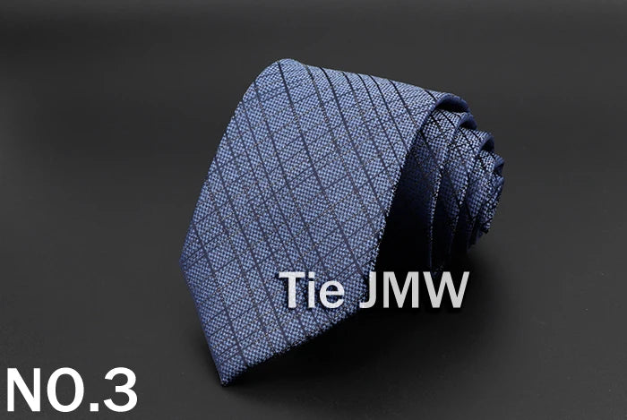 New Men's Tie Classic Solid Color Stripe Flower Floral 8cm Jacquard Necktie Accessories Daily Wear Cravat Wedding Party Gift