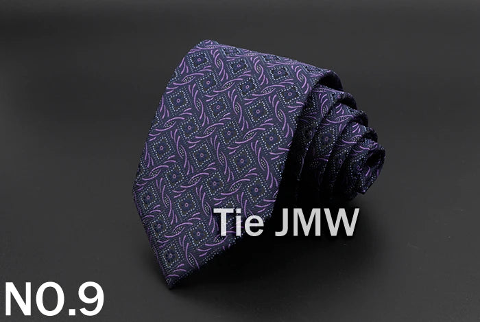 New Men's Tie Classic Solid Color Stripe Flower Floral 8cm Jacquard Necktie Accessories Daily Wear Cravat Wedding Party Gift