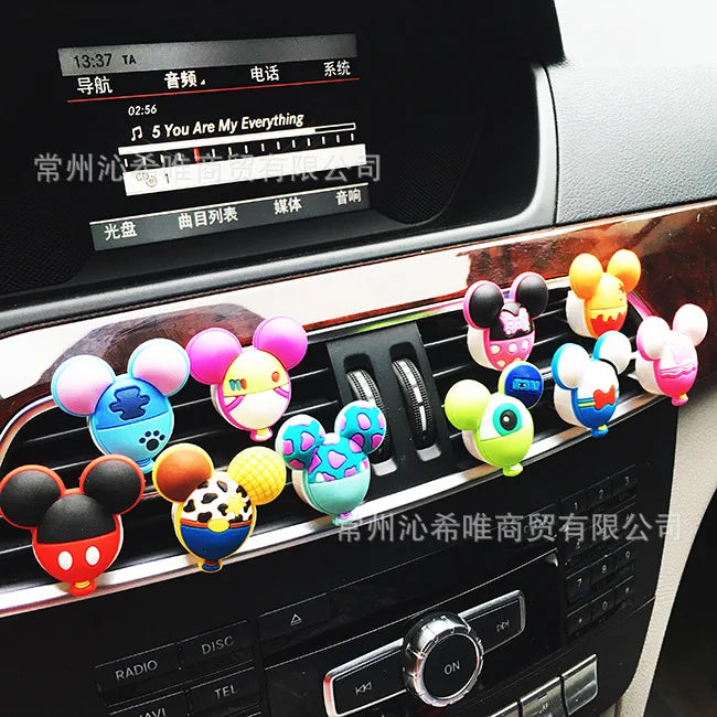 Car Perfume Air Freshener Mouse PVC Cartoon Vent Fragrance Clip Air Freshener Cute Auto Accessories Solid Fresh Flavour