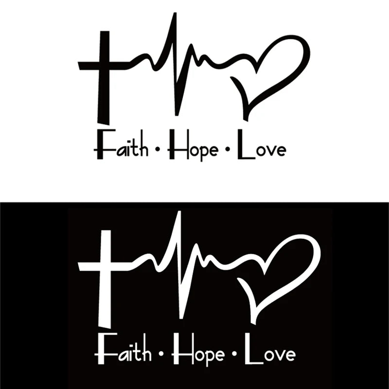 Faith Hope Love Vinyl Car Sticker Cartoon Jesus Christian Religious Bible Verse For Car Window Body Decoration