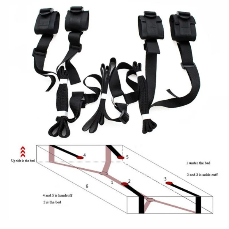 Adult Bdsm Game Products Toys Women Couples Handcuffs Binding Set SM Restraint Wrist And Ankle Cuff No Vibrator Sex Toy Sex Shop