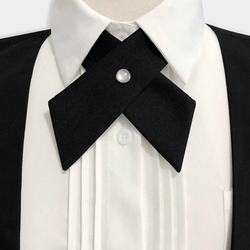 Crisscross bow tie fashionsolid color  detachable collar jk Apparel Accessories