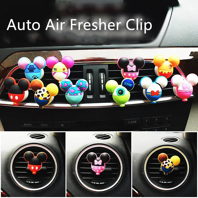 Car Perfume Air Freshener Mouse PVC Cartoon Vent Fragrance Clip Air Freshener Cute Auto Accessories Solid Fresh Flavour