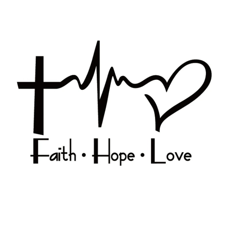 Faith Hope Love Vinyl Car Sticker Cartoon Jesus Christian Religious Bible Verse For Car Window Body Decoration