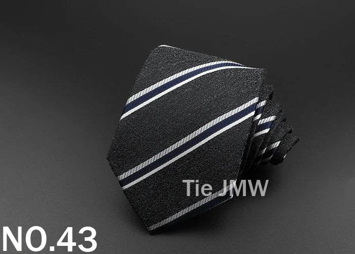 New Men's Tie Classic Solid Color Stripe Flower Floral 8cm Jacquard Necktie Accessories Daily Wear Cravat Wedding Party Gift