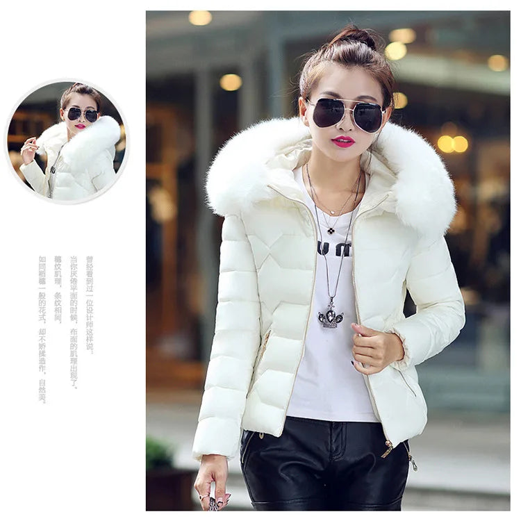 2024 Artificial raccoon fur collar winter jacket women Winter And Autumn Wear High Quality Parkas Outwear Women Coats