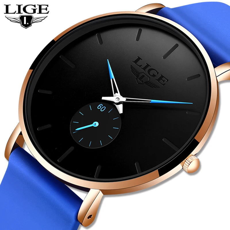 LIGE nuevo reloj de oro rosa para mujer, reloj de cuarzo de negocios para mujer, reloj de pulsera de lujo de primera marca para mujer, reloj femenino