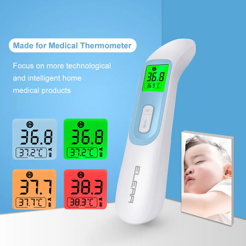 Termómetro digital de oído ELERA para la frente, sin contacto, para el cuerpo del bebé, termómetro infrarrojo LCD para adultos, monitores de salud para el hogar por infrarrojos