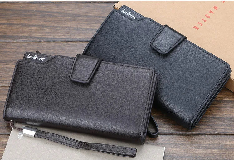 Baellerry Men Wallets Long Style High Quality Card Holder Male Purse Zipper Large Capacity Brand PU Leather Wallet For Men