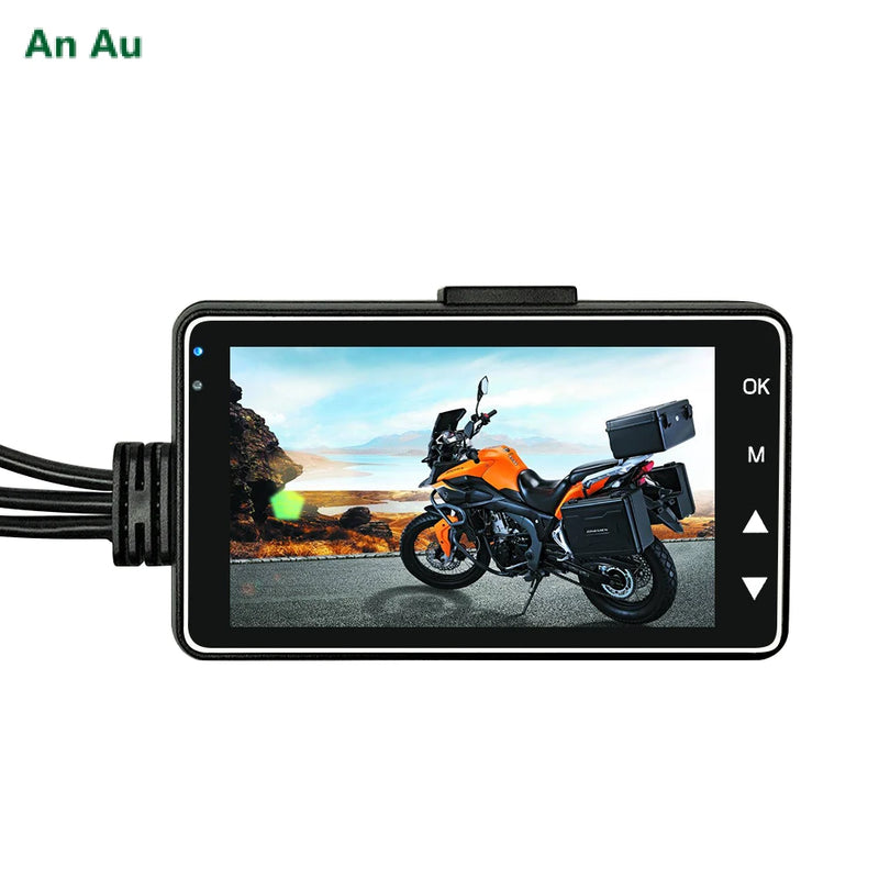 Cámara dual DVR para motocicleta, cámara para tablero de instrumentos con doble pista especial, delantera y trasera, HD, resistente al agua, grabadora de video para conducción de motocicletas