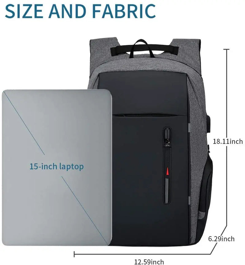 Mochila para hombre con carga USB, impermeable, para ordenador portátil de 15,6 pulgadas, informal, Oxford, para negocios, para ordenador portátil