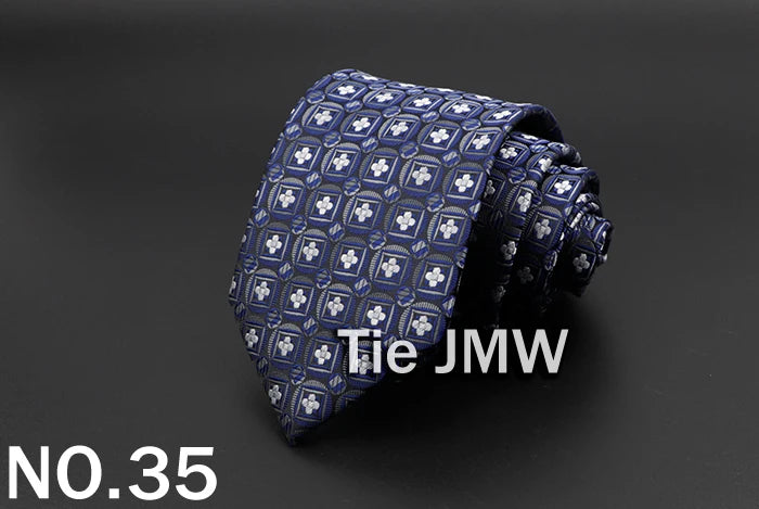 New Men's Tie Classic Solid Color Stripe Flower Floral 8cm Jacquard Necktie Accessories Daily Wear Cravat Wedding Party Gift