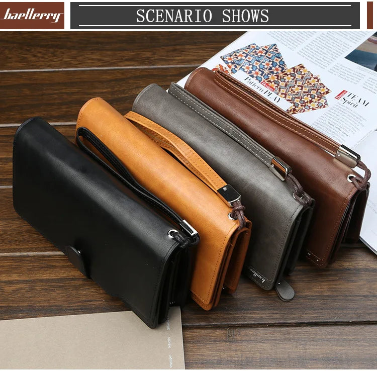 2024 Men Wallets 21 Card Holders Name Engraving Male Purse Quality Zipper Large Capacity PU Leather Wallet For Men Carteria