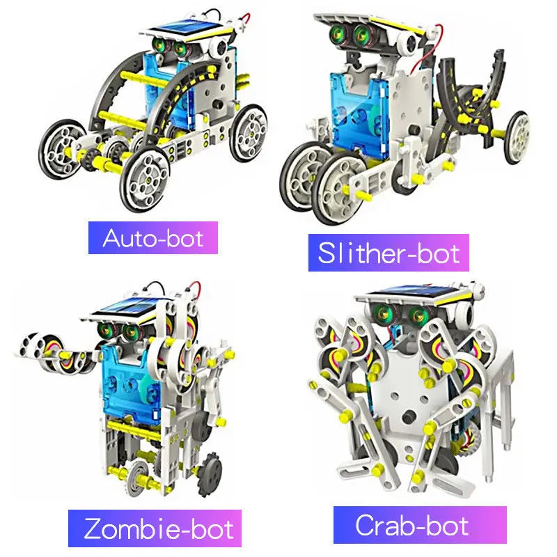 Kit de bricolaje de robot con energía solar, juguetes educativos científicos para niños, 13 formas de transformación, regalo para niños, escuela, STEM