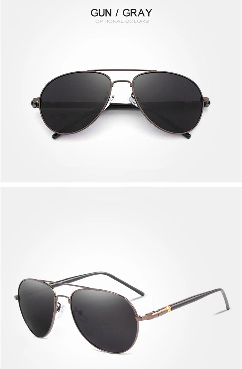 Gafas de sol clásicas polarizadas para hombre, gafas de conducción negras, gafas de sol de aviador, gafas de sol retro de diseñador de marca para hombre y mujer