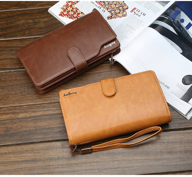 2024 Men Wallets 21 Card Holders Name Engraving Male Purse Quality Zipper Large Capacity PU Leather Wallet For Men Carteria