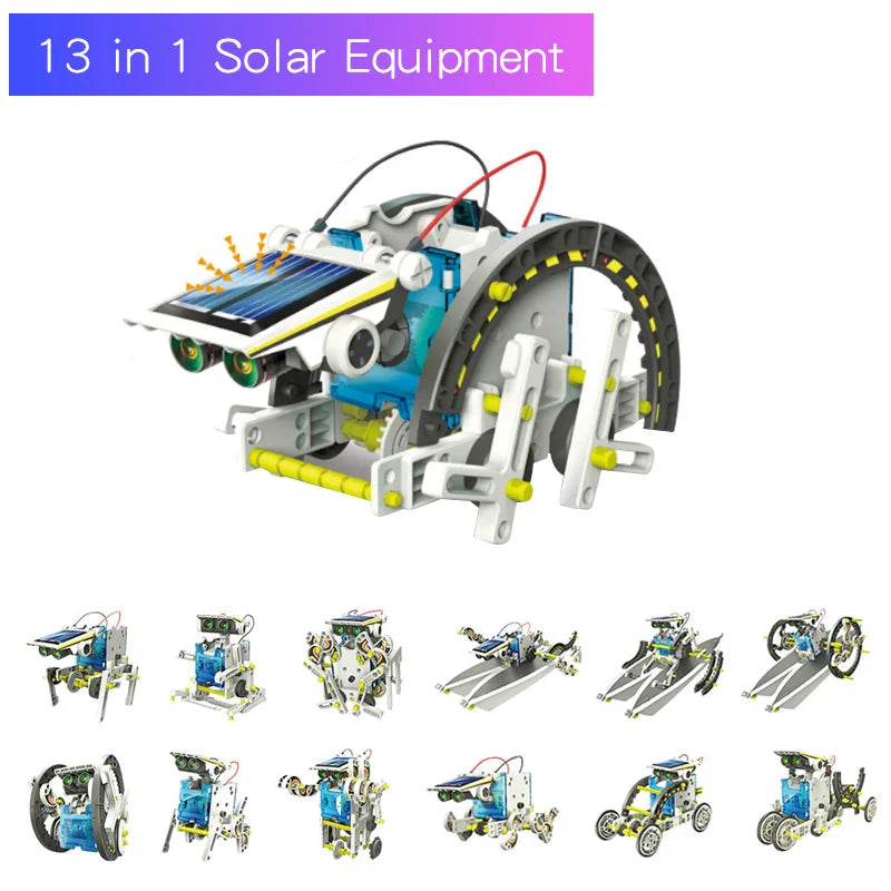 Kit de bricolaje de robot con energía solar, juguetes educativos científicos para niños, 13 formas de transformación, regalo para niños, escuela, STEM