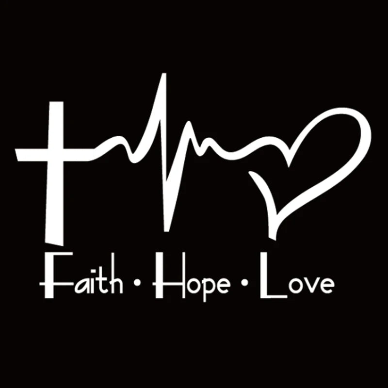 Faith Hope Love Vinyl Car Sticker Cartoon Jesus Christian Religious Bible Verse For Car Window Body Decoration