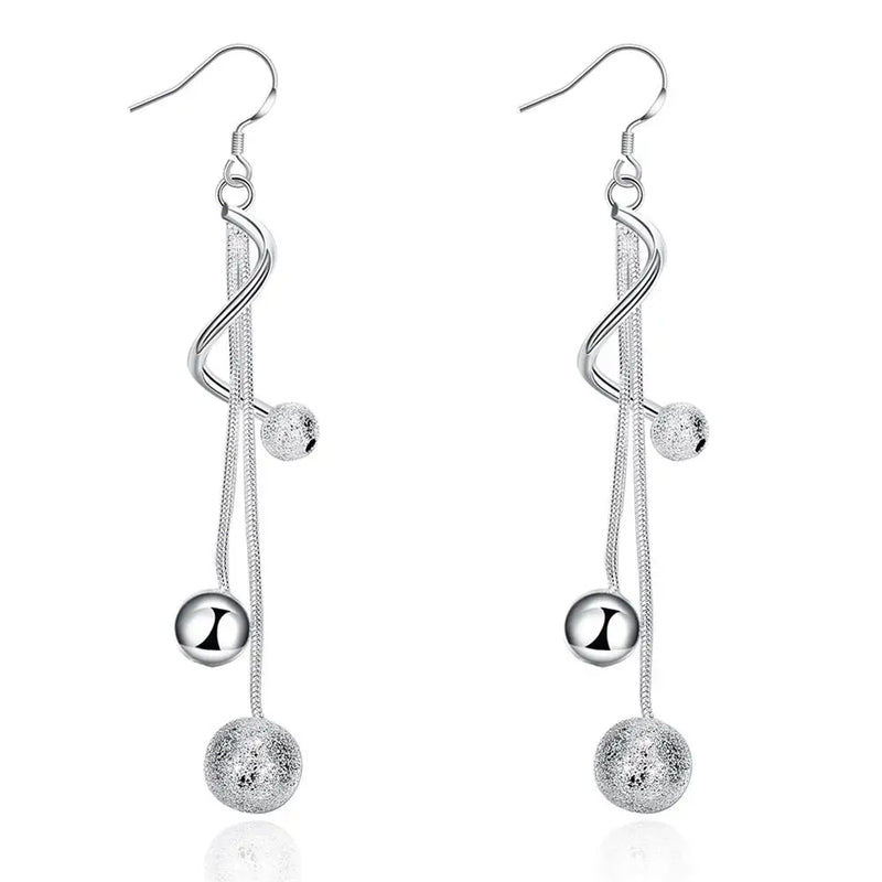 Pendientes de borlas de plata de ley 925 para mujer, joyería de moda para fiestas, pendientes largos, regalos de boda, bonitos