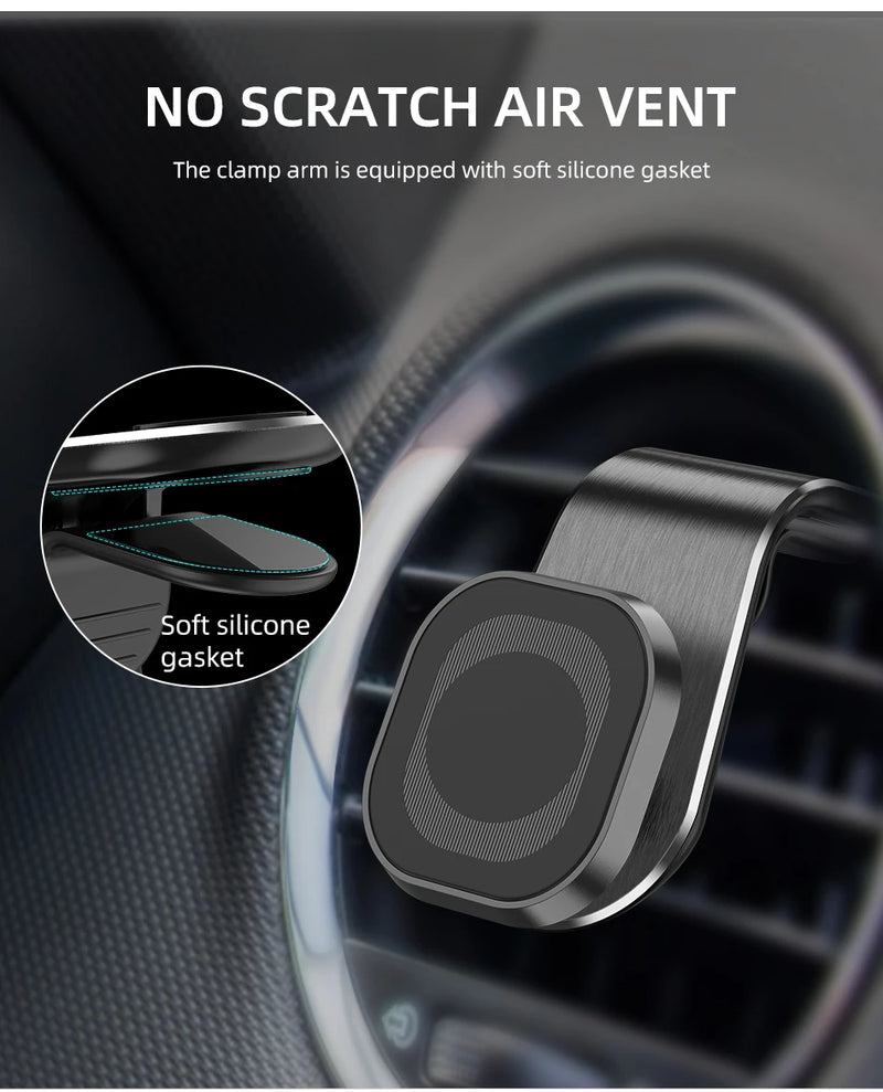 Soporte magnético para teléfono de coche con ventilación de aire giratoria de 360 ​​grados, soporte universal de metal para teléfono móvil Xiaomi Samsung, soporte de GPS para coche