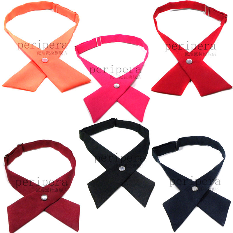 Crisscross bow tie fashionsolid color  detachable collar jk Apparel Accessories