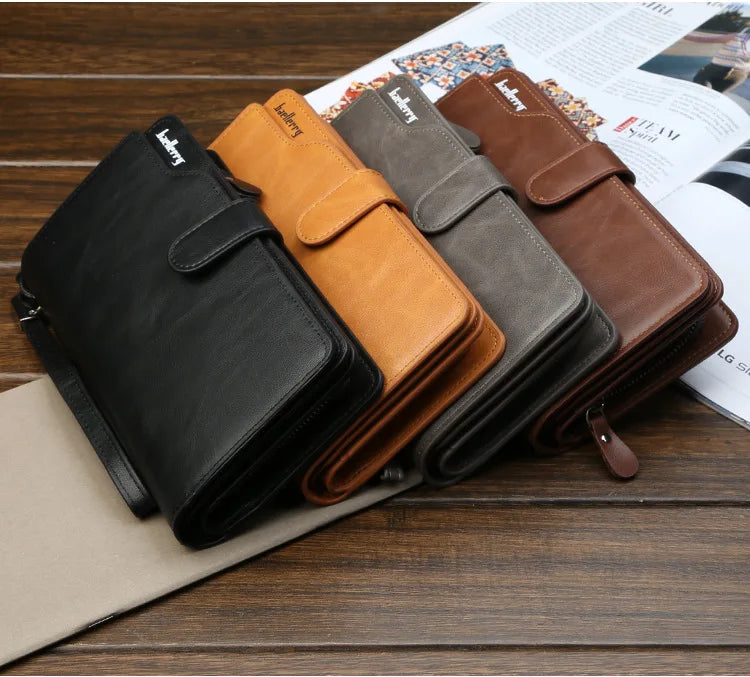 2024 Men Wallets 21 Card Holders Name Engraving Male Purse Quality Zipper Large Capacity PU Leather Wallet For Men Carteria