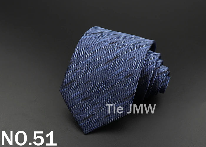 New Men's Tie Classic Solid Color Stripe Flower Floral 8cm Jacquard Necktie Accessories Daily Wear Cravat Wedding Party Gift