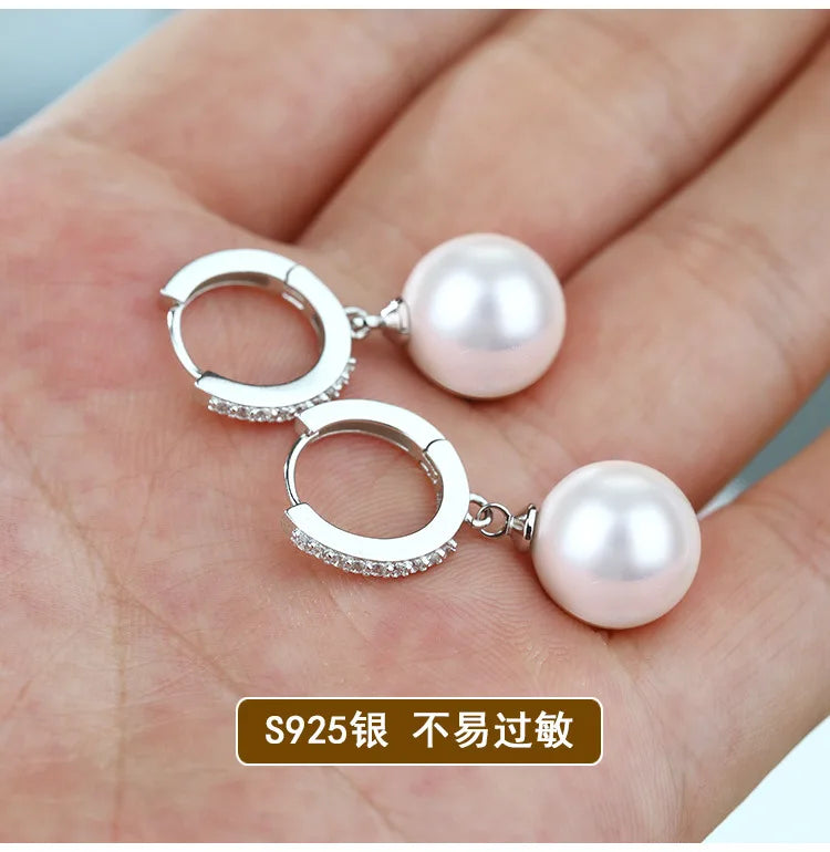 Pendientes de perlas LByzHan 2020, pendientes de perlas de agua dulce naturales genuinas, pendientes de plata de ley 925, joyería de perlas para regalo de boda de Wemon