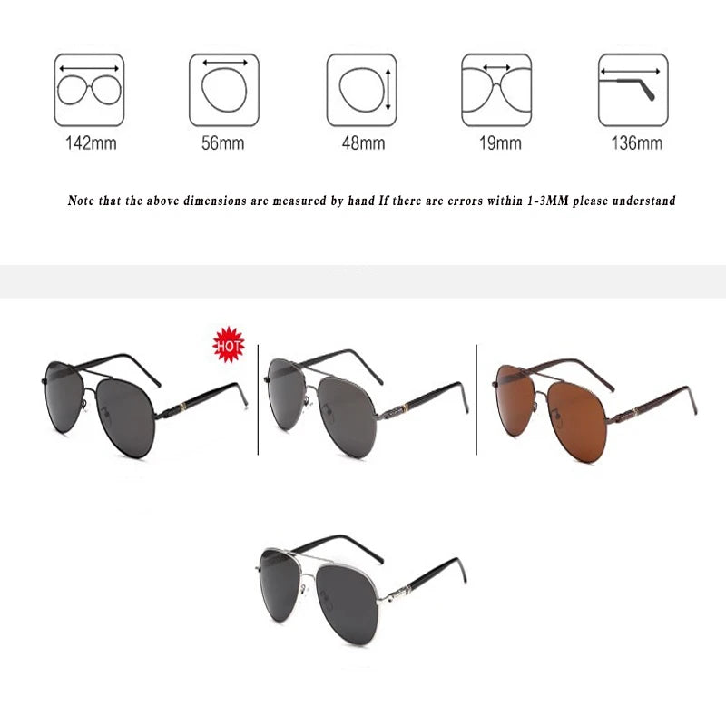 Gafas de sol clásicas polarizadas para hombre, gafas de conducción negras, gafas de sol de aviador, gafas de sol retro de diseñador de marca para hombre y mujer