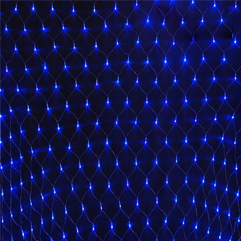 1.5MX1.5M 96 LED Home Outdoor Holiday Christmas Xmas Decorative Wedding Net Mesh String Fairy Curtain Garlands Strip Party Light