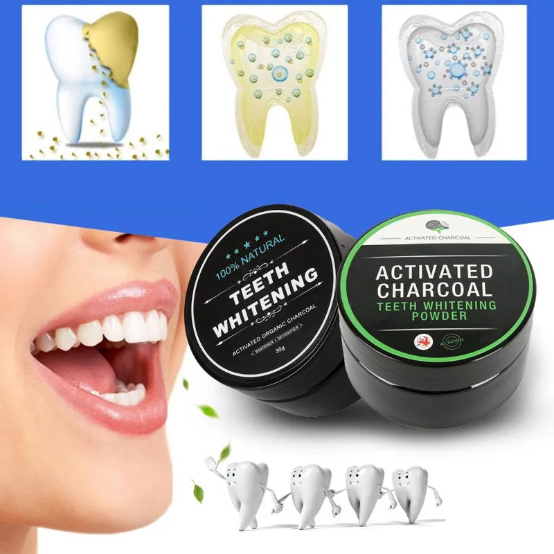 New 60g Tooth Whitening Powder Activated Coconut Charcoal Natural Teeth Whitening Charcoal Powder Tartar Stain Removal