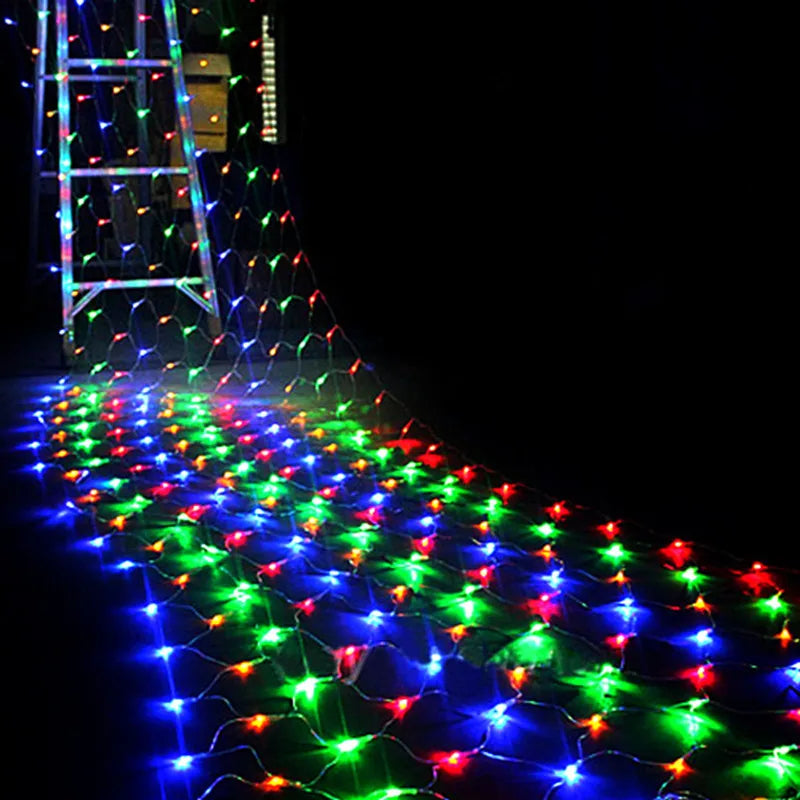 1.5MX1.5M 96 LED Home Outdoor Holiday Christmas Xmas Decorative Wedding Net Mesh String Fairy Curtain Garlands Strip Party Light