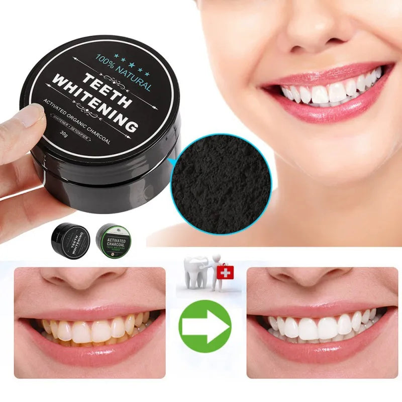 New 60g Tooth Whitening Powder Activated Coconut Charcoal Natural Teeth Whitening Charcoal Powder Tartar Stain Removal