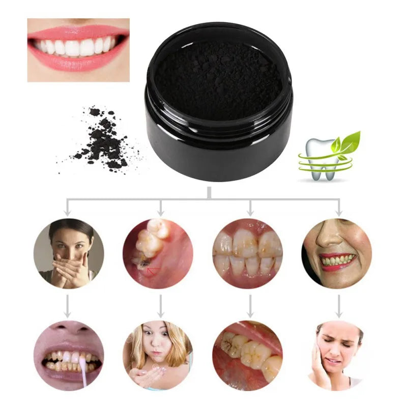 New 60g Tooth Whitening Powder Activated Coconut Charcoal Natural Teeth Whitening Charcoal Powder Tartar Stain Removal