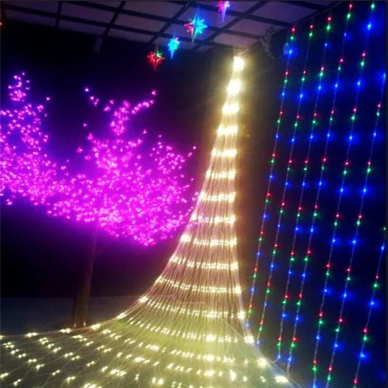 1.5MX1.5M 96 LED Home Outdoor Holiday Christmas Xmas Decorative Wedding Net Mesh String Fairy Curtain Garlands Strip Party Light