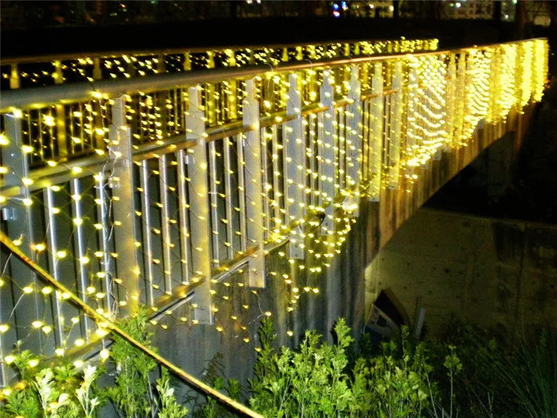 1.5MX1.5M 96 LED Home Outdoor Holiday Christmas Xmas Decorative Wedding Net Mesh String Fairy Curtain Garlands Strip Party Light