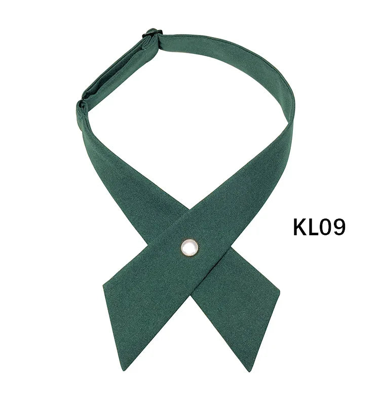 Crisscross bow tie fashionsolid color  detachable collar jk Apparel Accessories