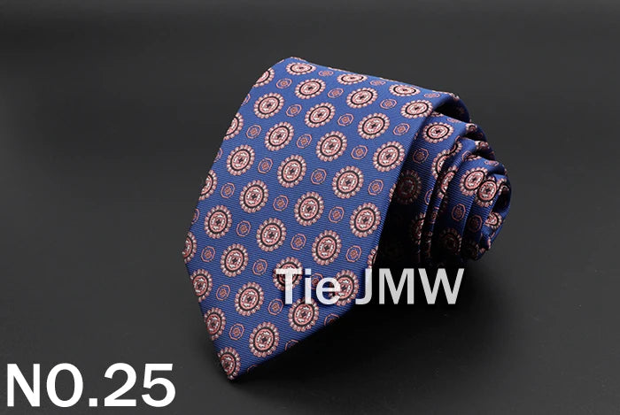 New Men's Tie Classic Solid Color Stripe Flower Floral 8cm Jacquard Necktie Accessories Daily Wear Cravat Wedding Party Gift