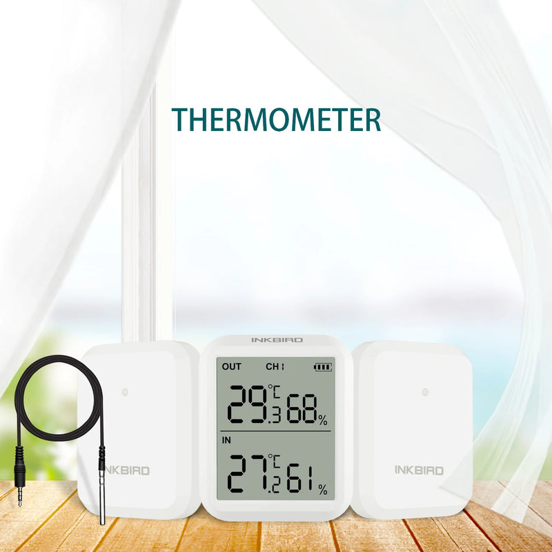 Termómetro higrómetro digital INKBIRD con sonda adicional, medidor de temperatura y humedad de lectura instantánea para interiores, para cocina y habitación de bebé