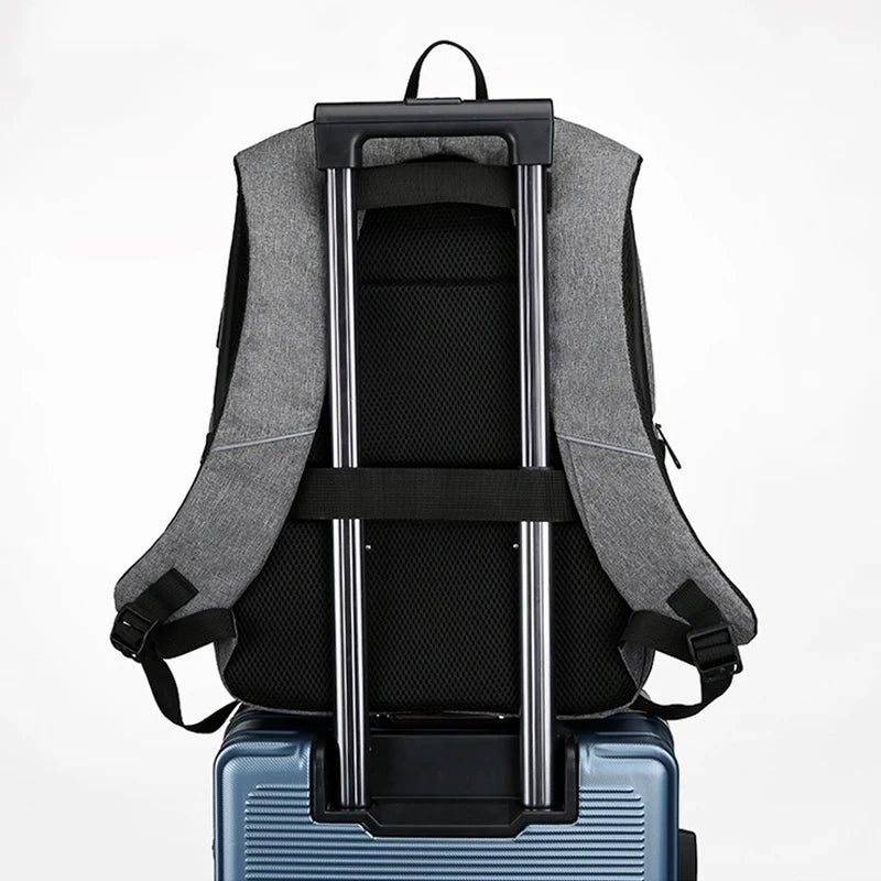 Mochila para hombre con carga USB, impermeable, para ordenador portátil de 15,6 pulgadas, informal, Oxford, para negocios, para ordenador portátil