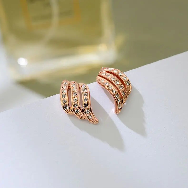 Pendientes con clip de diamantes de imitación de diseño coreano sin agujero para mujer, estilo sencillo y elegante, pendientes para novia, boda, fiesta, joyería